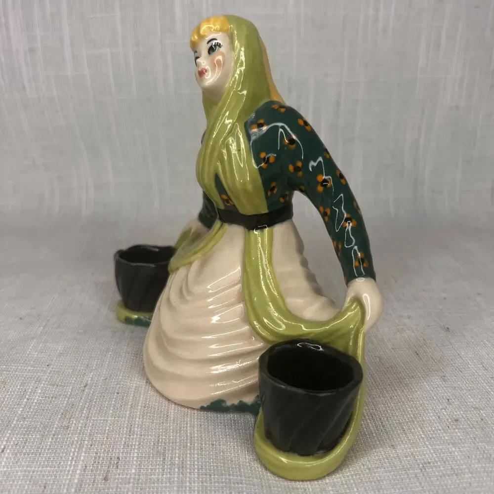 Vintage 40s Betty Harrington Ceramic Arts Studio Matchstick Girl Candleholder
